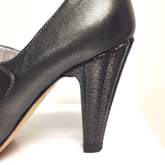 GIUSEPPE ZANOTTI Peep Toe Mary Jane Metallic Heels Silver Grey 7 - Picture 8 of 9